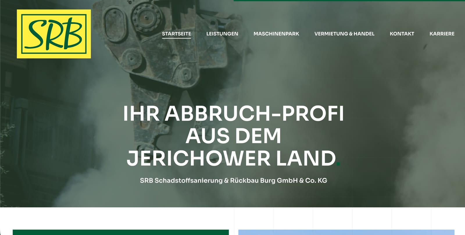 Referenz: Webseite für SRB Burg GmbH & Co. KG (Abbruch & Rückbau)